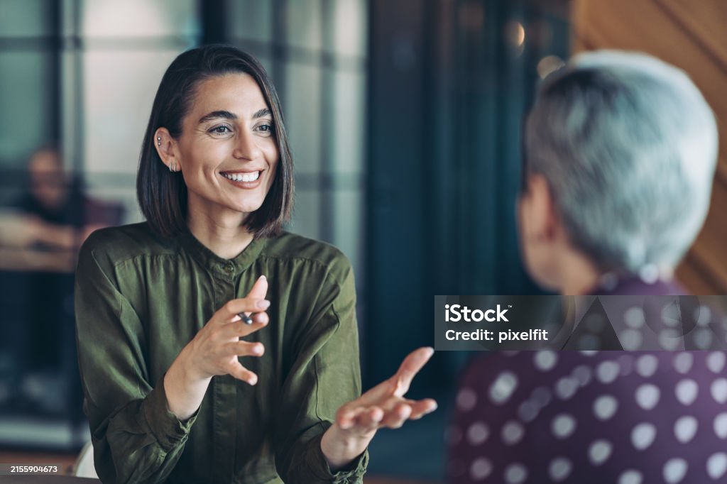 Two businesswomen having a meeting